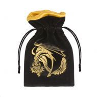 Q-Workshop Dragon Black & Golden Velour Dice Bag