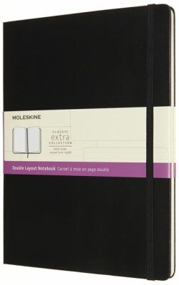 Moleskine Zápisník tvrdý linka/čistý černý XL