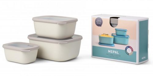 Mepal Set misek Cirqula Rectangular Nordic White 750 +1500 + 3000 ml