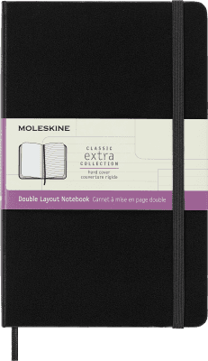 Moleskine Zápisník tvrdý linka/čistý černý L