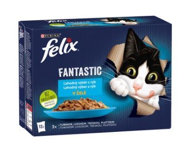 FELIX kapsa FANTASTIC - LAHODNÝ výběr z ryb - tuňák, losos, treska, platýs - 12 x 85g