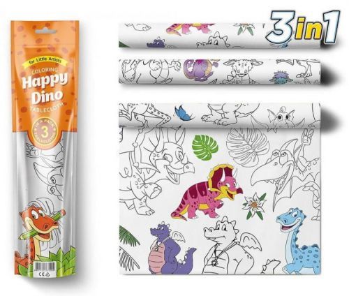 PEXI Malovací ubrusy 3 ks - Šťastní Dinosauři (Happy Dino)