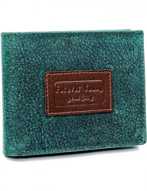Pánská zelená kožená peněženka forever young