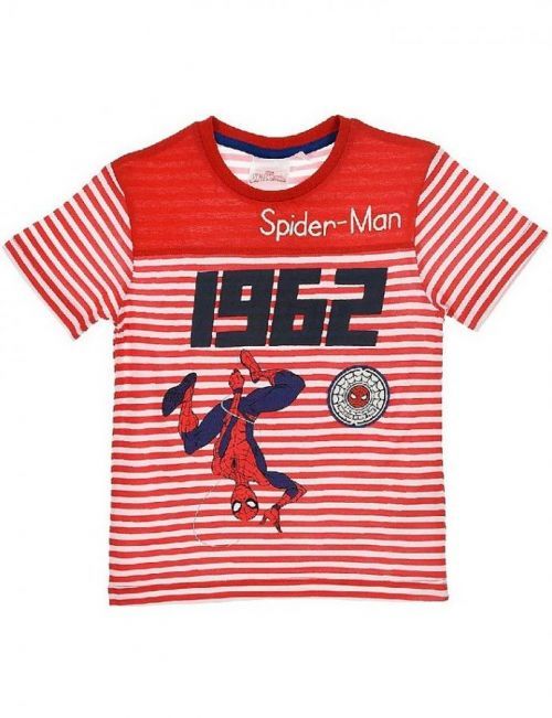 Spider-man červené chlapecké pruhované tričko