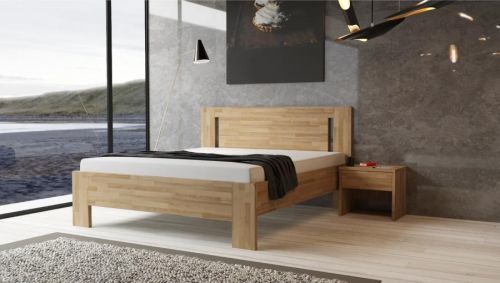TEXPOL LÍVIA V - masivní dubová postel s vertikálně děleným čelem