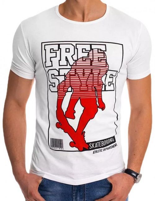 Bílé pánské tričko free style