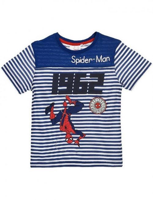 Spider-man modré chlapecké pruhované tričko