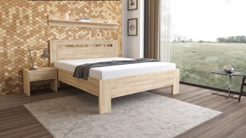 TEXPOL LÍVIA H - masivní dubová postel s horizontálně děleným čelem