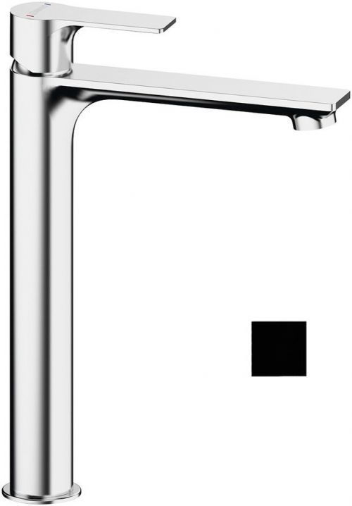 SAPHO PAX stojánková umyvadlová baterie vysoká bez výpusti,prodloužená hubice,černá mat XA07/15