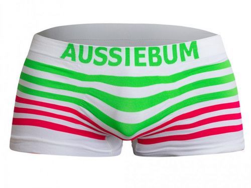 AussieBum SKLADEM ★ Elastické Boxerky AussieBum Bodystretch Bílá / Zelená Barva: Barevný mix, Velikost: S