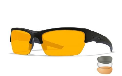 Sportovní brýle Valor Wiley X®, 3 skla (Barva: Černá, Čočky: Čiré + Kouřově šedé + Oranžové Light Rust)