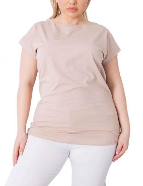 Béžové dámské tričko s krátkými rukávy