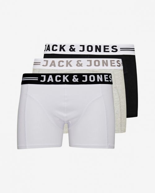 Jack & Jones Boxerky 3 ks Černá Bílá Šedá