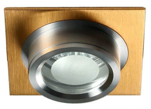 CLX Stropní podhledové bodové osvětlení NELL, 1xMR16, 50W, zlaté, 8x8cm, hranaté