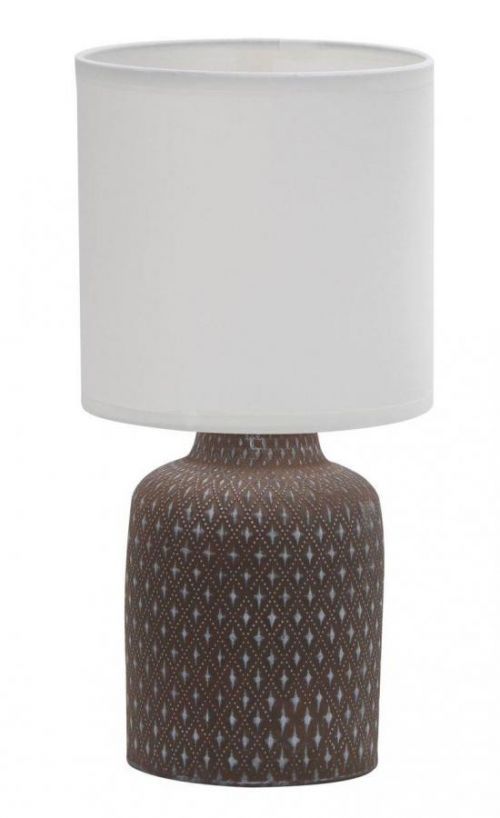 CLX Moderní stolní lampa IMOLA, 1xE14, 40W, hnědá