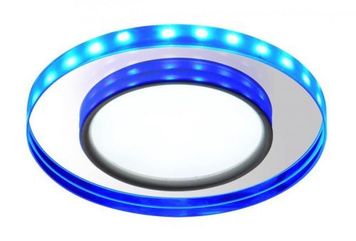 CLX LED stropní zápustné osvětlení FALLI, 8W, studená bílá, 11cm, kulaté, modré