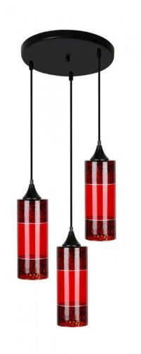 CLX Moderní závěsné osvětlení EMPOLI, 3xE27, 60W, černočervené