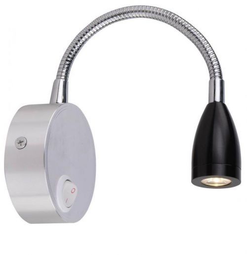 CLX Nástěnná LED lampa k posteli ROMEO, 3W, teplá bílá, černá