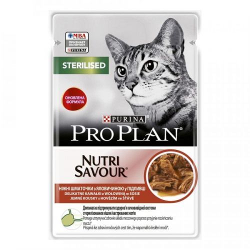 Purina Pro Plan Cat STERILISED s hovězím ve šťávě 26 x 85 g
