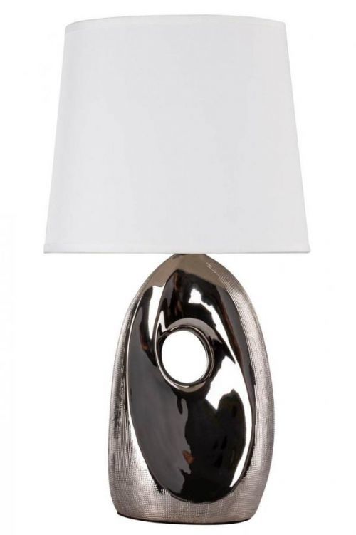 CLX Designová stolní lampa CESENA, 1xE27, 60W, stříbrná