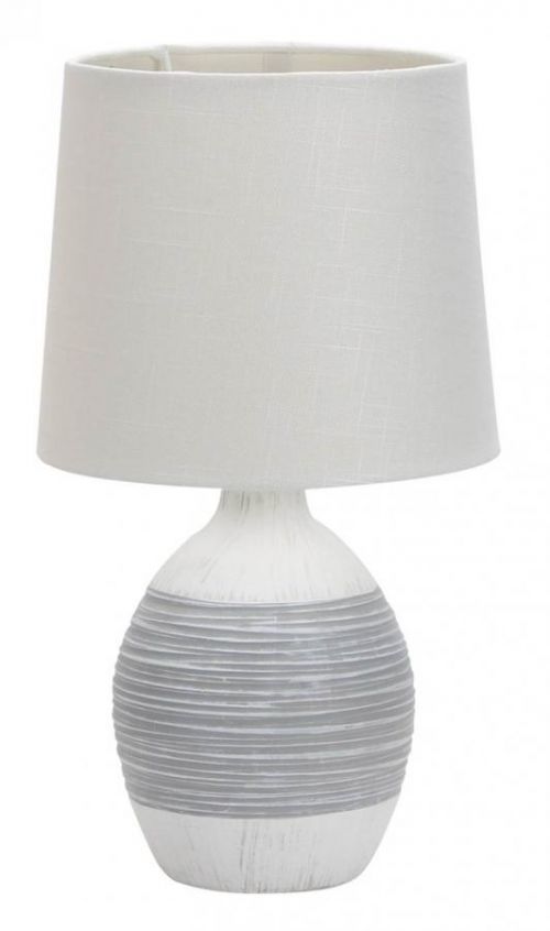 CLX Moderní keramická stolní lampa COSTANZO, 1xE14, 40W, bílošedá