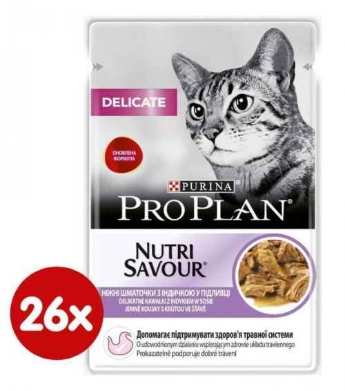 Purina Pro Plan Cat DELICATE s krůtou ve šťávě 26 x 85 g