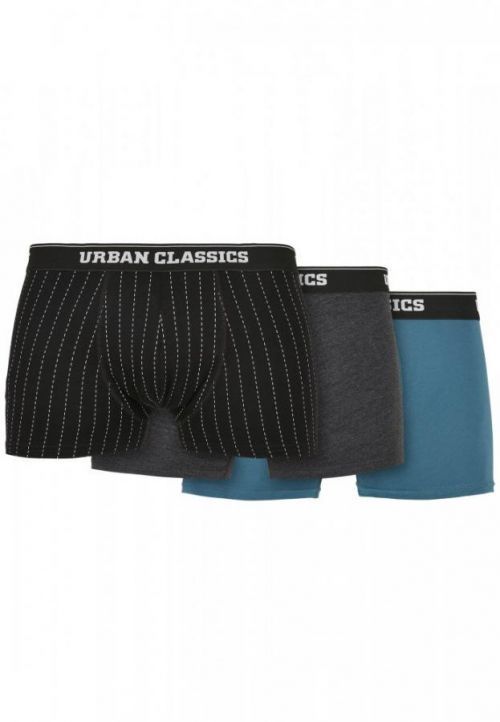 Organic Boxer Shorts 3-Pack - pinstripe aop+charcoal+jasper 3XL