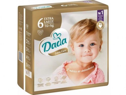 DADA Jednorázové pleny Extra Care XL vel. 6 (16+ kg), 26 ks