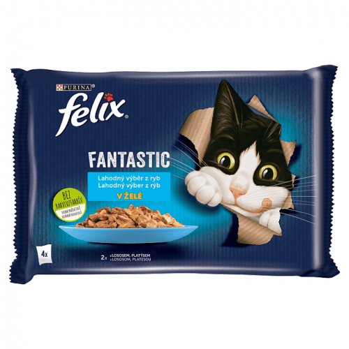 FELIX Fantastic s lososem a platýsem v želé 4 x 85g