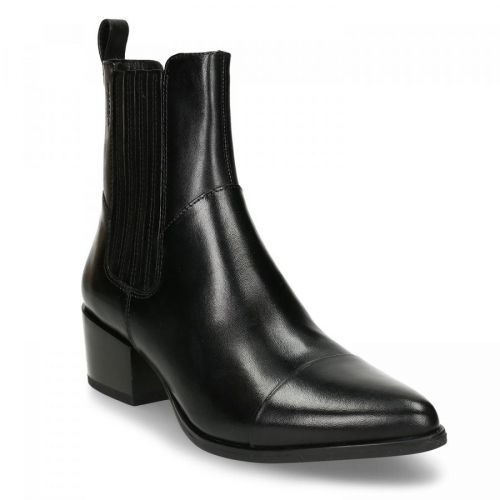 Černá dámská kožená kotníková obuv v Chelsea stylu
