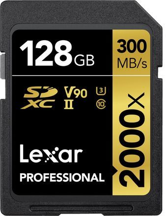 Lexar SDXC 128GB 2000x Professional Class 10 UHS-II U3 (V90) LSD2000128G-BNNNG