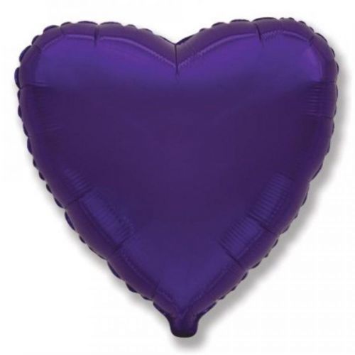 Balón foliový 45 cm Srdce fialové - FLEXMETAL