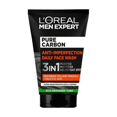 L'Oréal Paris Čisticí gel proti nedokonalostem pleti 3 v 1 Men Expert Pure Carbon (Anti-Imperfection Daily Face Wash) 100 ml