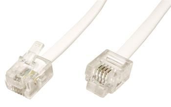 Telefonní kabel 10m  s konektory bílý