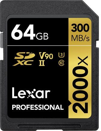 Lexar SDXC 64GB 2000x Professional Class 10 UHS-II U3 (V90) LSD2000064G-BNNNG