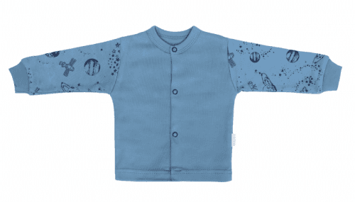 Mamatti Mamatti Novozenecká bavlněná košilka, kabátek, Vesmír - modrá s potiskem 50