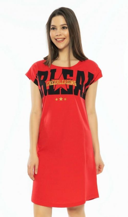 Dámská noční košile s krátkým rukávem Cheerleading - tmavě šedá S