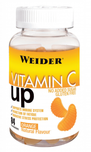 Weider Vitamin C Up 84 Gummies, želatinové bonbóny obsahující vitamín C, Pomeranč