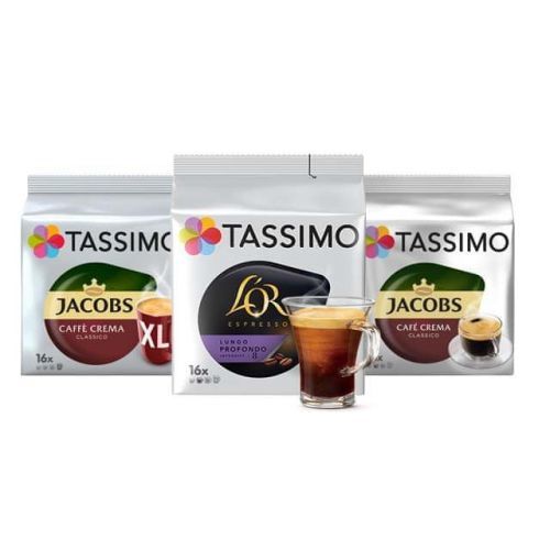 Tassimo PACK MALL -1x Café Crema XL, 1x Café Crema, 1x L'OR Lungo Profondo