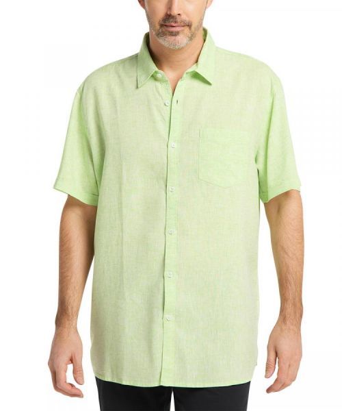 Pioneer pánská lněná košile s krátkým rukávem 4365 698 7321 Zelená L