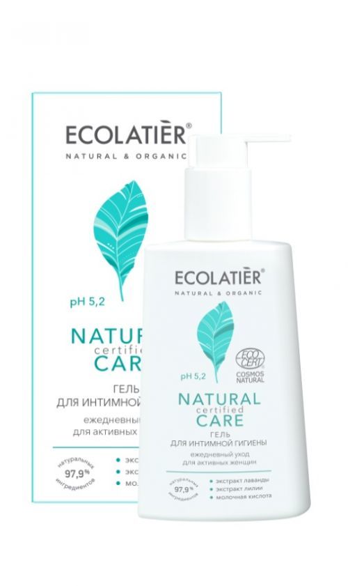Čistící gel na intimní hygienu Natural Care s pH 5,2 - EcoLatier Organic - 250 ml