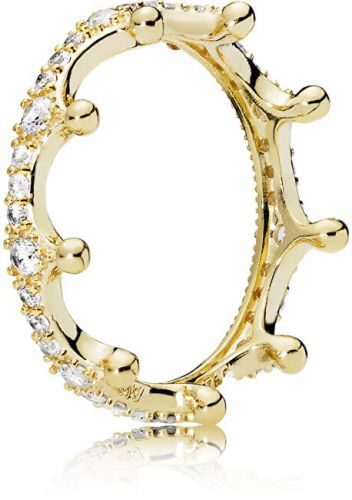 Pandora Překrásný pozlacený prsten Začarovaná koruna Shine 168654C01 60 mm