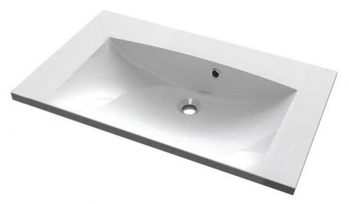 SAPHO MARIA umyvadlo 75x46cm, litý mramor, bez otvoru pro baterii, bílá MA075-0