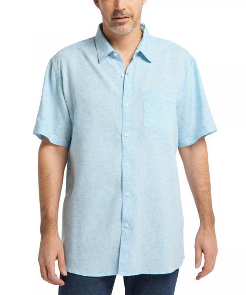 Pioneer pánská lněná košile s krátkým rukávem 4365 508 7321 Modrá XXXL
