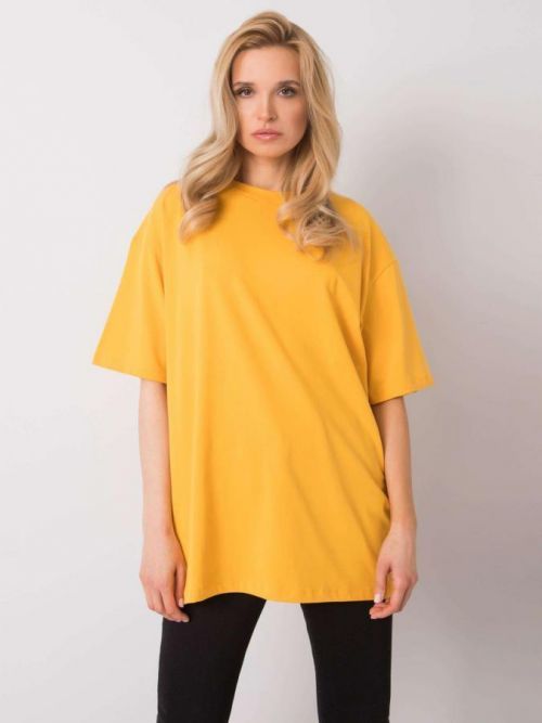 TMAVĚ ŽLUTÉ DÁMSKÉ OVERSIZE TRIČKO RV-TS-6052.71P-YELLOW Velikost: ONE SIZE