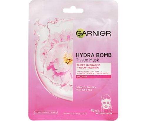 Garnier Hydratační textilní maska na oživení jasu Sakura Skin Naturals Hydra Bomb  28 g