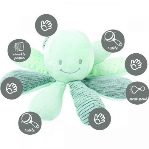 Nattou Hračka chobotnička edukační 8 aktivit Lapidou mint