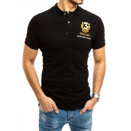 Pánské tričko s límečkem černé NUMMER