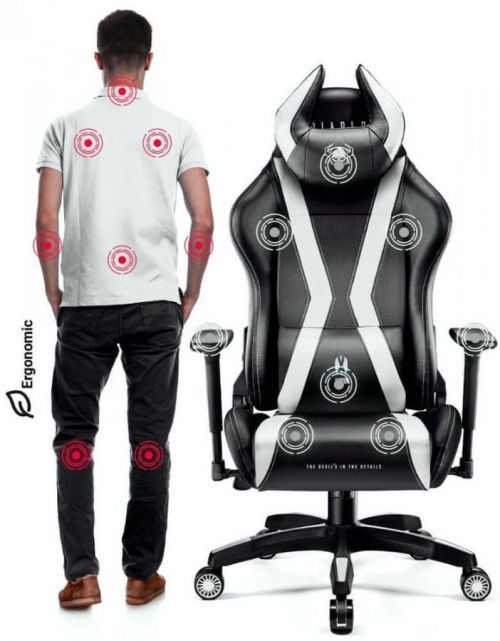 Diablo Chairs X-Horn 2.0, XL, černá/bílá (5902560336900)