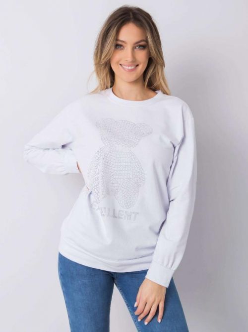 BÍLÁ HALENKA S KAMÍNKY VE TVARU MEDVÍDKA DHJ-BZ-12779.43P-WHITE Velikost: ONE SIZE